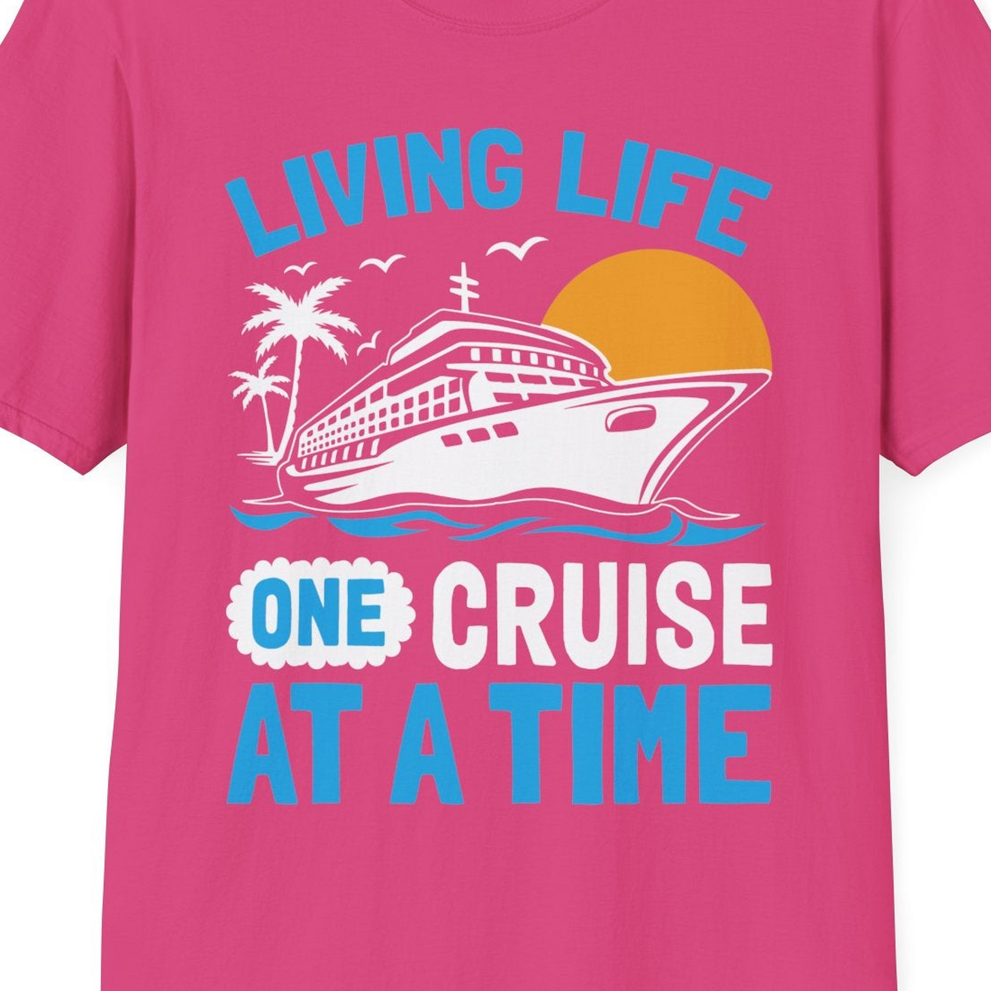 Cruise Ship Tropical Sunset Shirt T-Shirt – Heliconia – Best Cruise Shirts Close Up