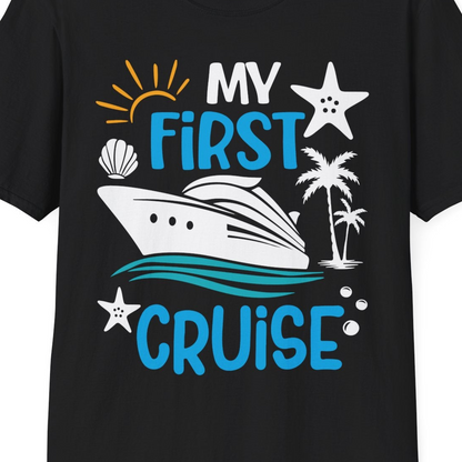 My First Cruise Shirt T-Shirt – Black – Best Cruise Shirts Close Up