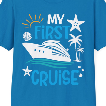 My First Cruise Shirt T-Shirt – Sapphire – Best Cruise Shirts Close Up