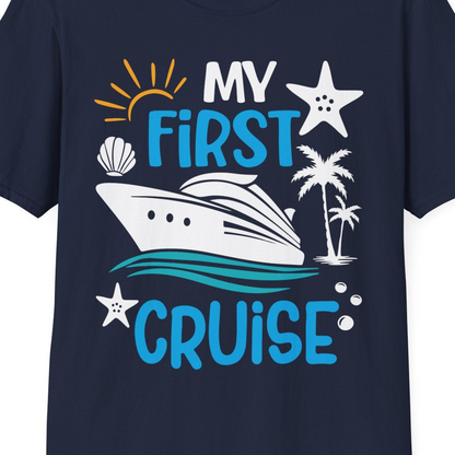 My First Cruise Shirt T-Shirt – Navy – Best Cruise Shirts Close Up