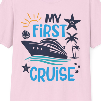 My First Cruise Shirt T-Shirt – Light Pink – Best Cruise Shirts Close Up