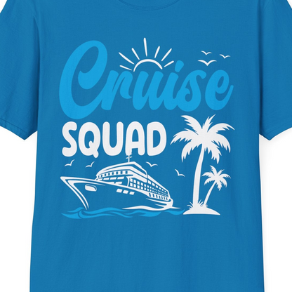 Cruise Squad Shirt T-Shirt – Sapphire – Best Cruise Shirts Close Up