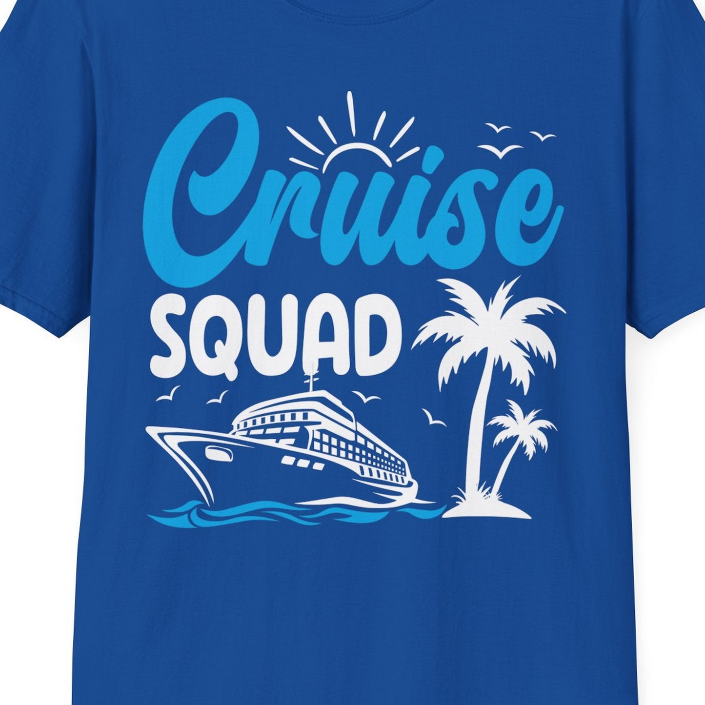 Cruise Squad Shirt T-Shirt – Royal – Best Cruise Shirts Close Up