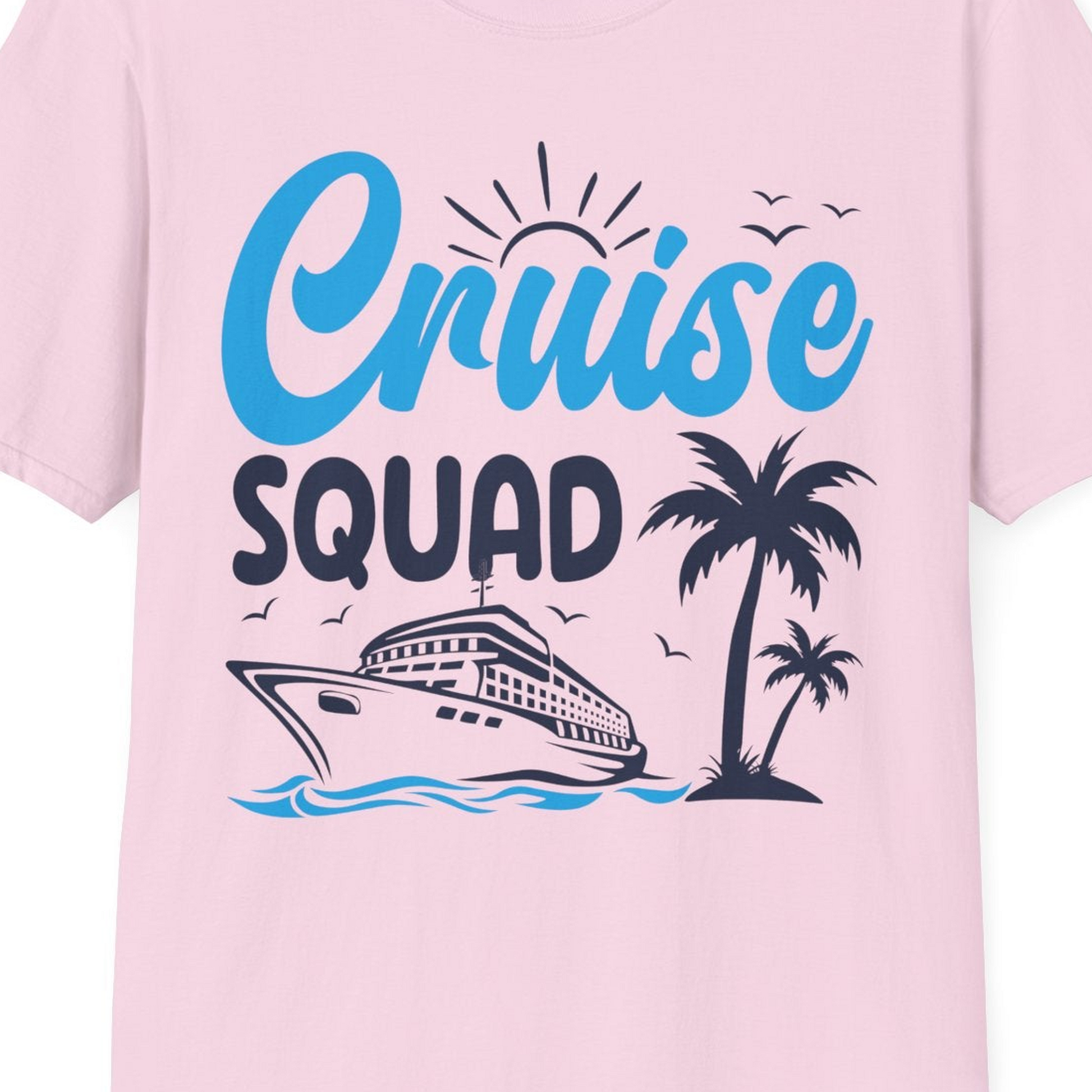 Cruise Squad Shirt T-Shirt – Light Pink – Best Cruise Shirts Close Up