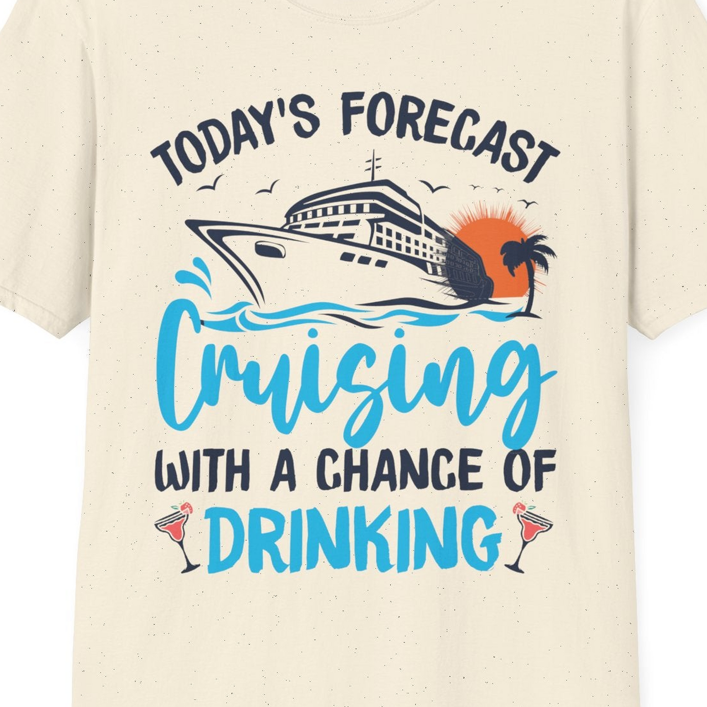 Cruise Drinking Shirt T-Shirt – Natural – Best Cruise Shirts Close Up