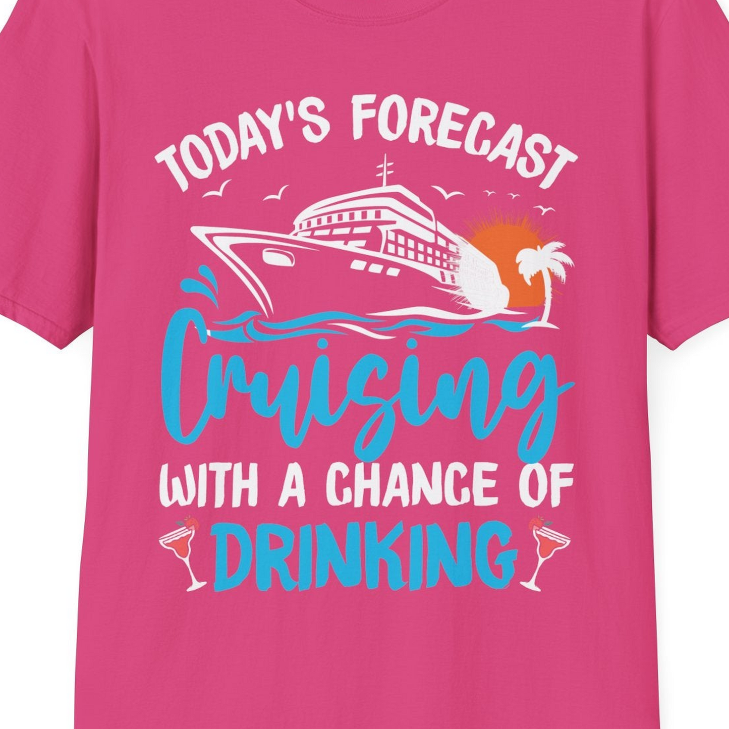 Cruise Drinking Shirt T-Shirt – Heliconia – Best Cruise Shirts Close Up