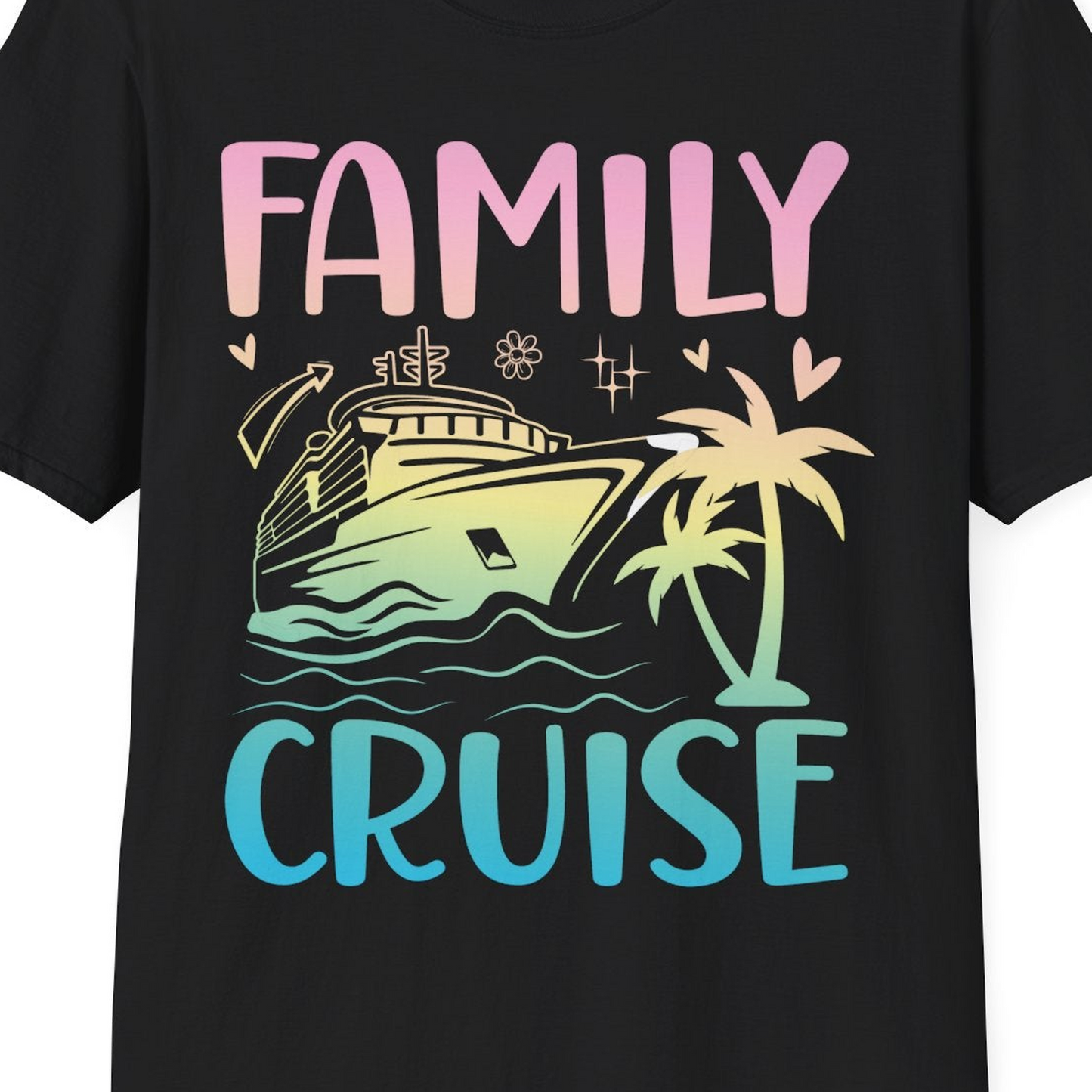 Family Cruise Shirt T-Shirt – Black – Best Cruise Shirts Close Up