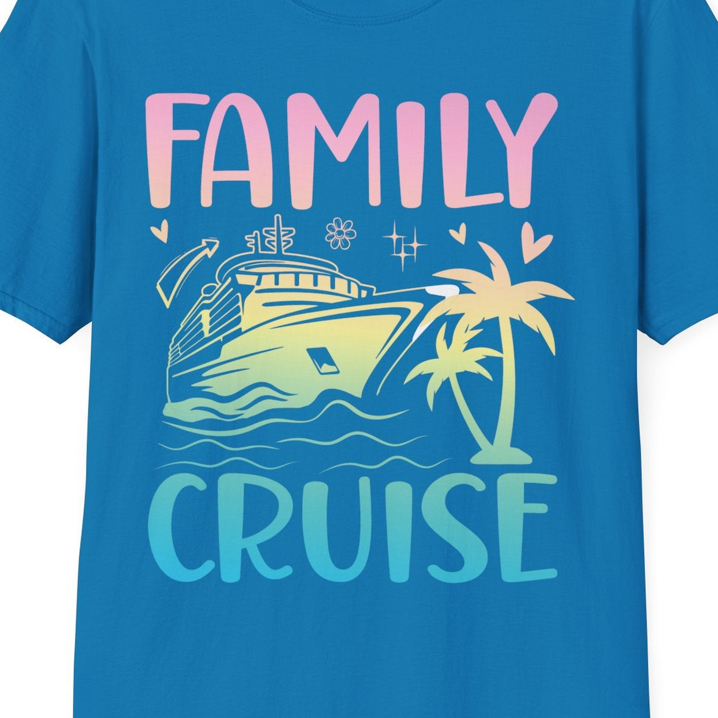 Family Cruise Shirt T-Shirt – Sapphire – Best Cruise Shirts Close Up