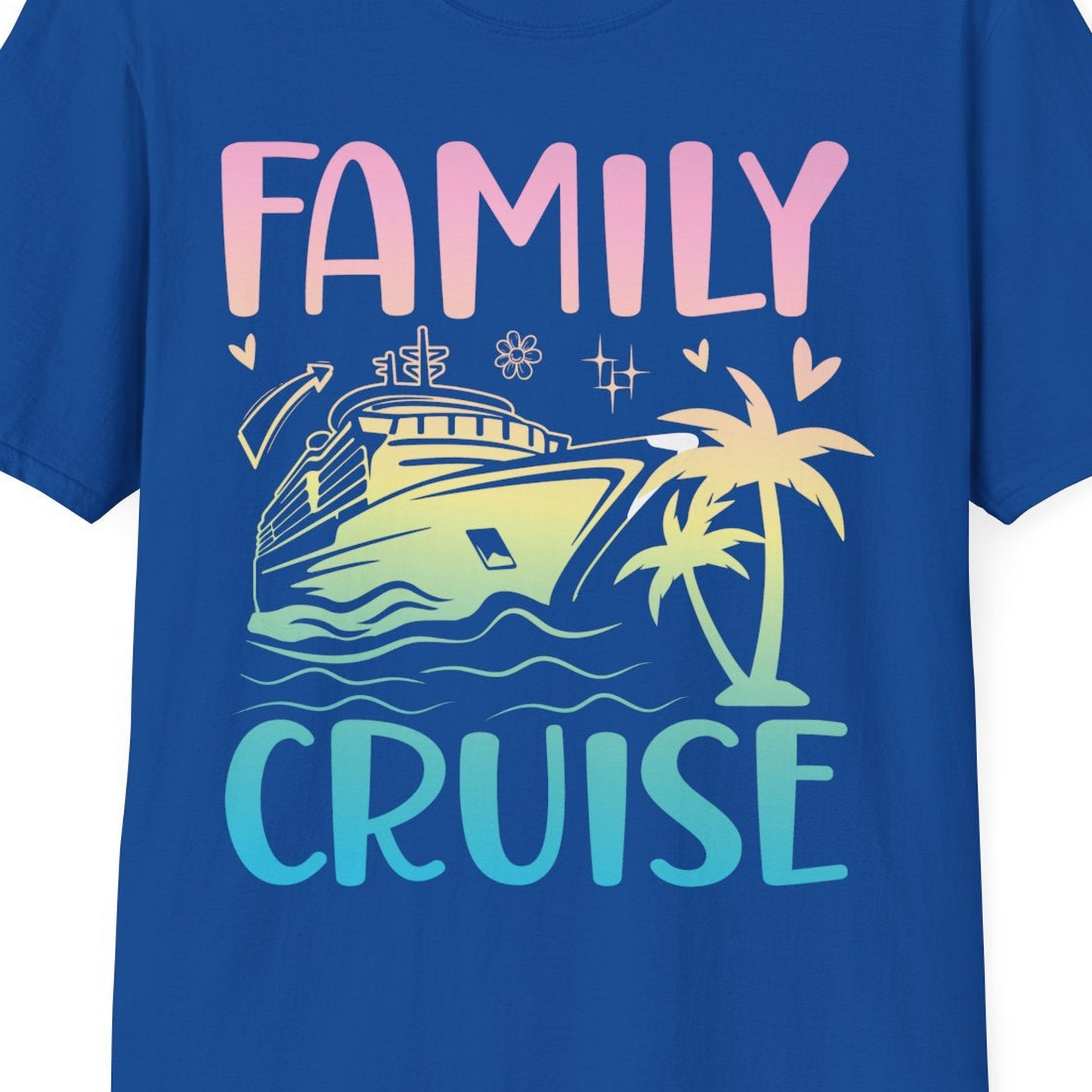Family Cruise Shirt T-Shirt – Royal – Best Cruise Shirts Close Up