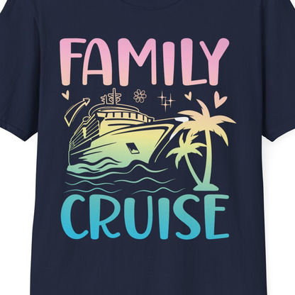 Family Cruise Shirt T-Shirt – Navy – Best Cruise Shirts Close Up