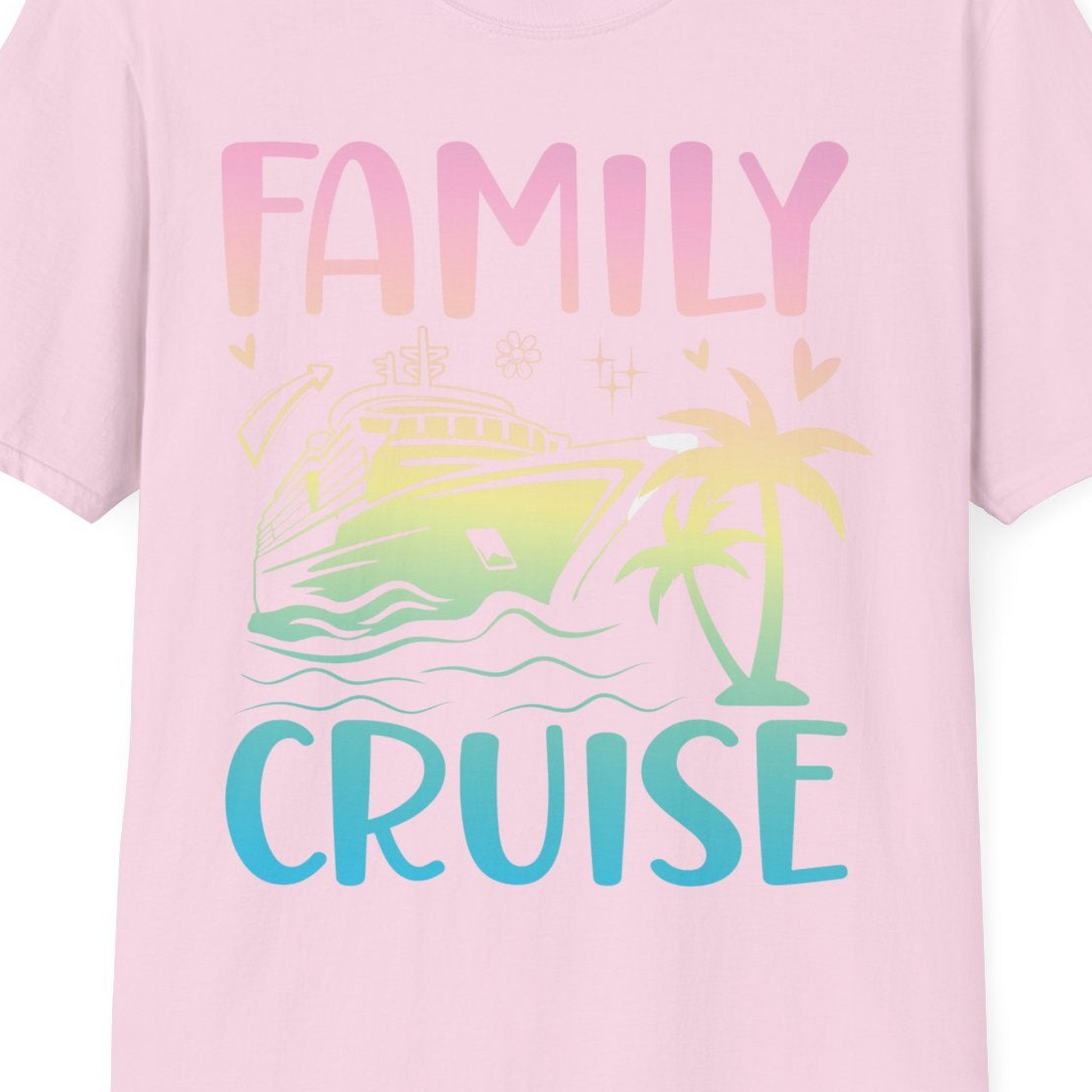 Family Cruise Shirt T-Shirt – Light Pink – Best Cruise Shirts Close Up