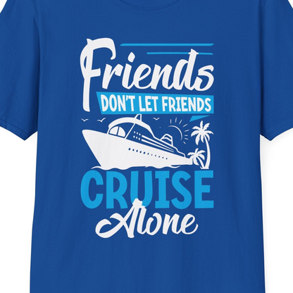 Friends Cruise Shirt T-Shirt – Royal – Best Cruise Shirts Close Up