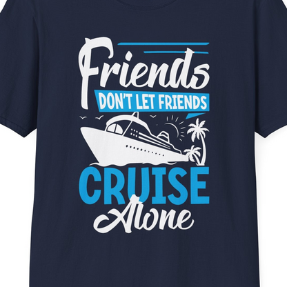 Friends Cruise Shirt T-Shirt – Navy – Best Cruise Shirts Close Up