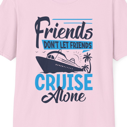Friends Cruise Shirt T-Shirt – Light Pink – Best Cruise Shirts Close Up