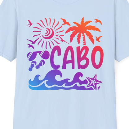 Cabo San Lucas Shirt T-Shirt – Light Blue – Best Cruise Shirts Close Up
