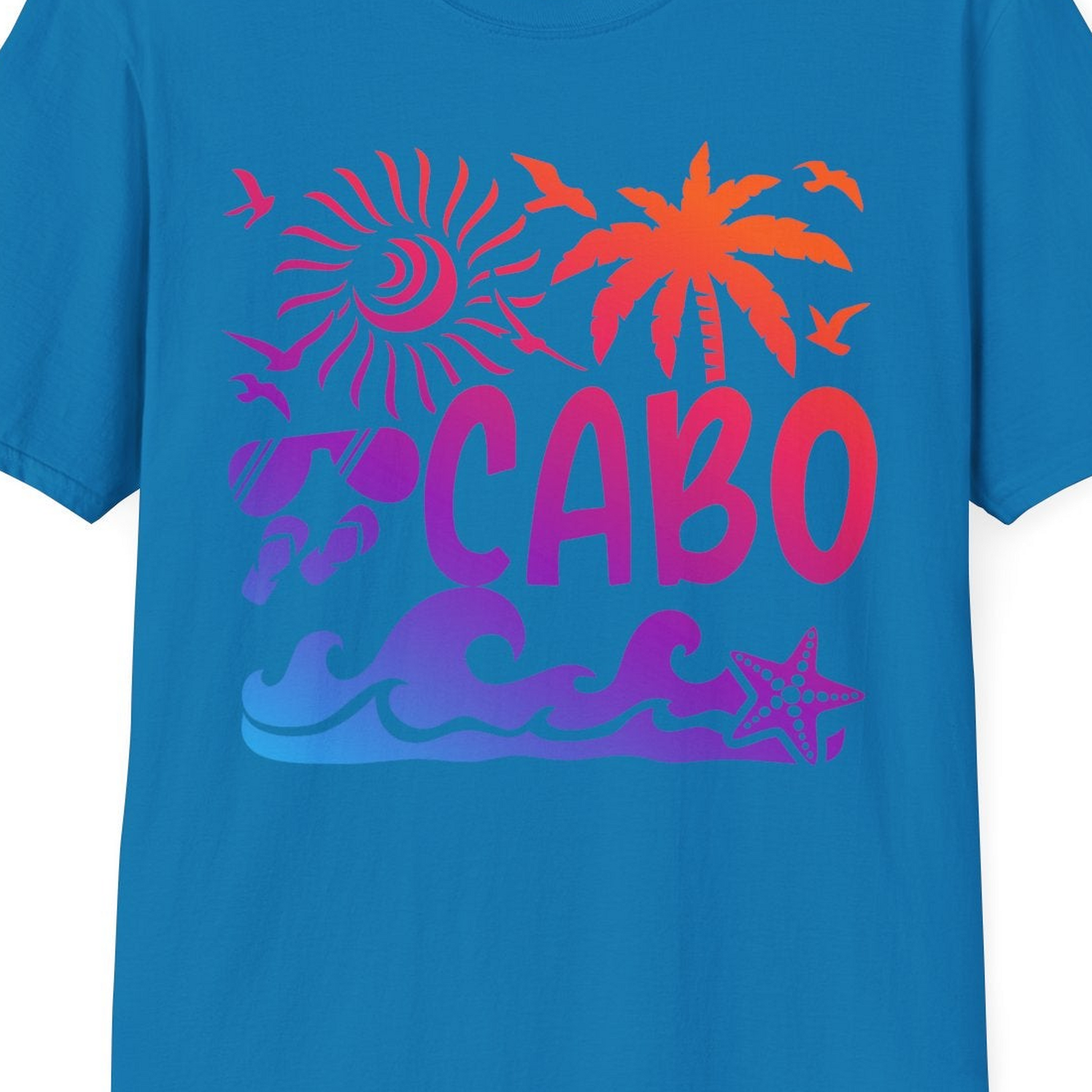 Cabo San Lucas Shirt T-Shirt – Sapphire – Best Cruise Shirts Close Up