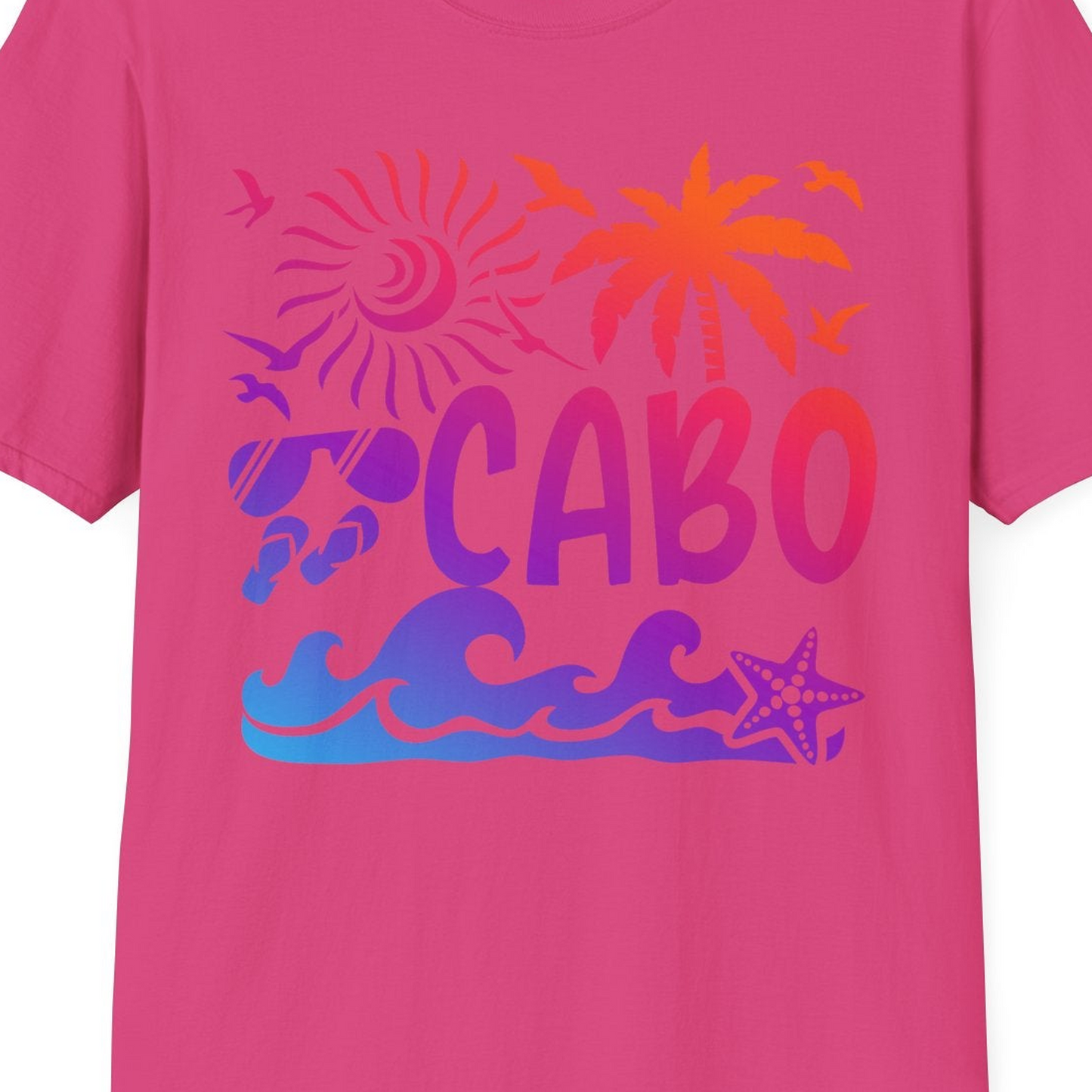 Cabo San Lucas Shirt T-Shirt – Heliconia – Best Cruise Shirts Close Up