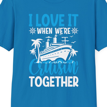 Cruisin Together Shirt T-Shirt – Sapphire – Best Cruise Shirts Close Up