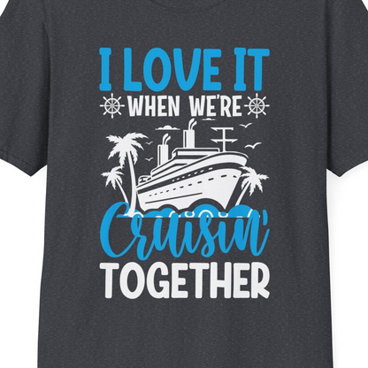 Cruisin Together Shirt T-Shirt – Dark Heather Grey – Best Cruise Shirts Close Up