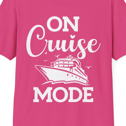On Cruise Mode Shirt T-Shirt – Heliconia – Best Cruise Shirts Close Up