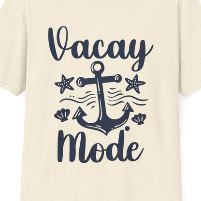 Vacay Mode Nautical Anchor Beach Shirt T-Shirt – Natural – Best Cruise Shirts Close Up