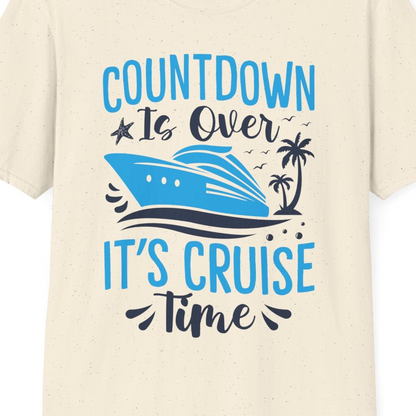 Countdown Is Over It’s Cruise Time Tropical Palm Tree Shirt — T-Shirt T-Shirt – Natural – Best Cruise Shirts Close Up
