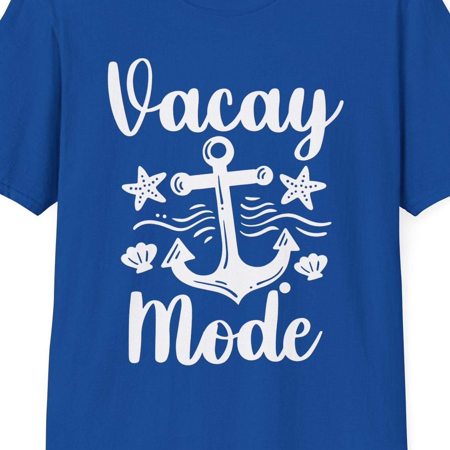 Vacay Mode Nautical Anchor Beach Shirt T-Shirt – Royal – Best Cruise Shirts Close Up