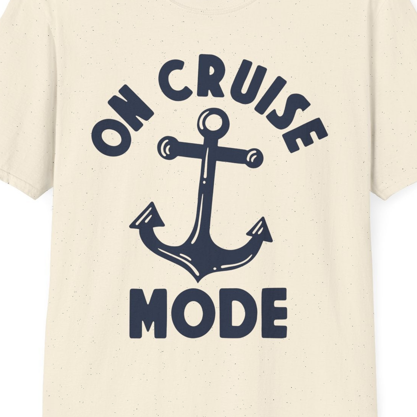 On Cruise Mode Nautical Anchor Shirt T-Shirt – Natural – Best Cruise Shirts Close Up