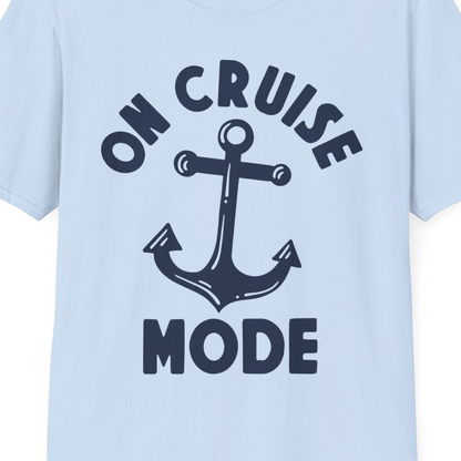 On Cruise Mode Nautical Anchor Shirt T-Shirt – Light Blue – Best Cruise Shirts Close Up