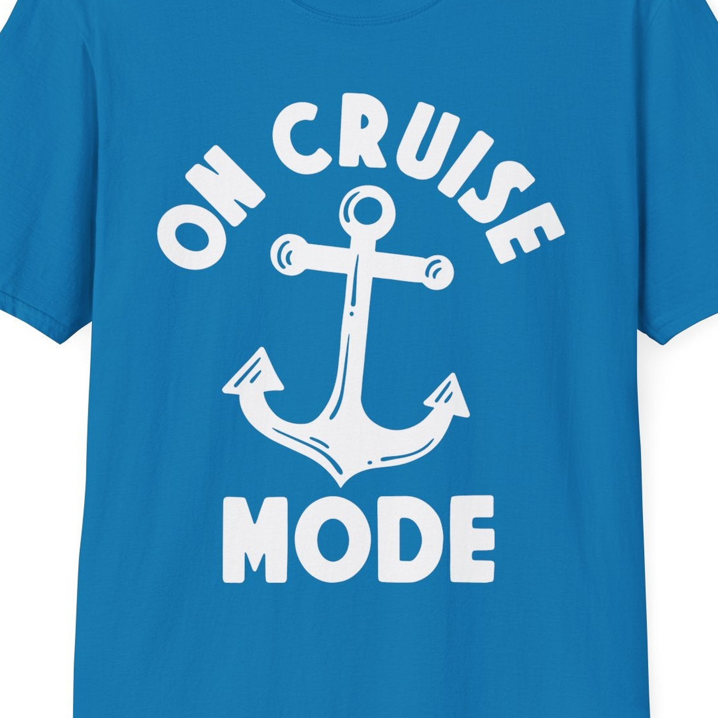 On Cruise Mode Nautical Anchor Shirt T-Shirt – Sapphire – Best Cruise Shirts Close Up