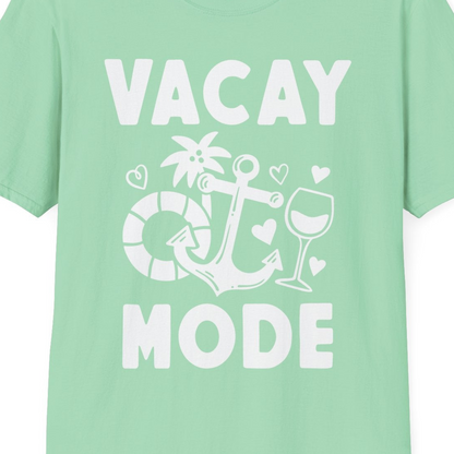 Vacay Mode Cruise Shirt T-Shirt – Mint Green – Best Cruise Shirts Close Up