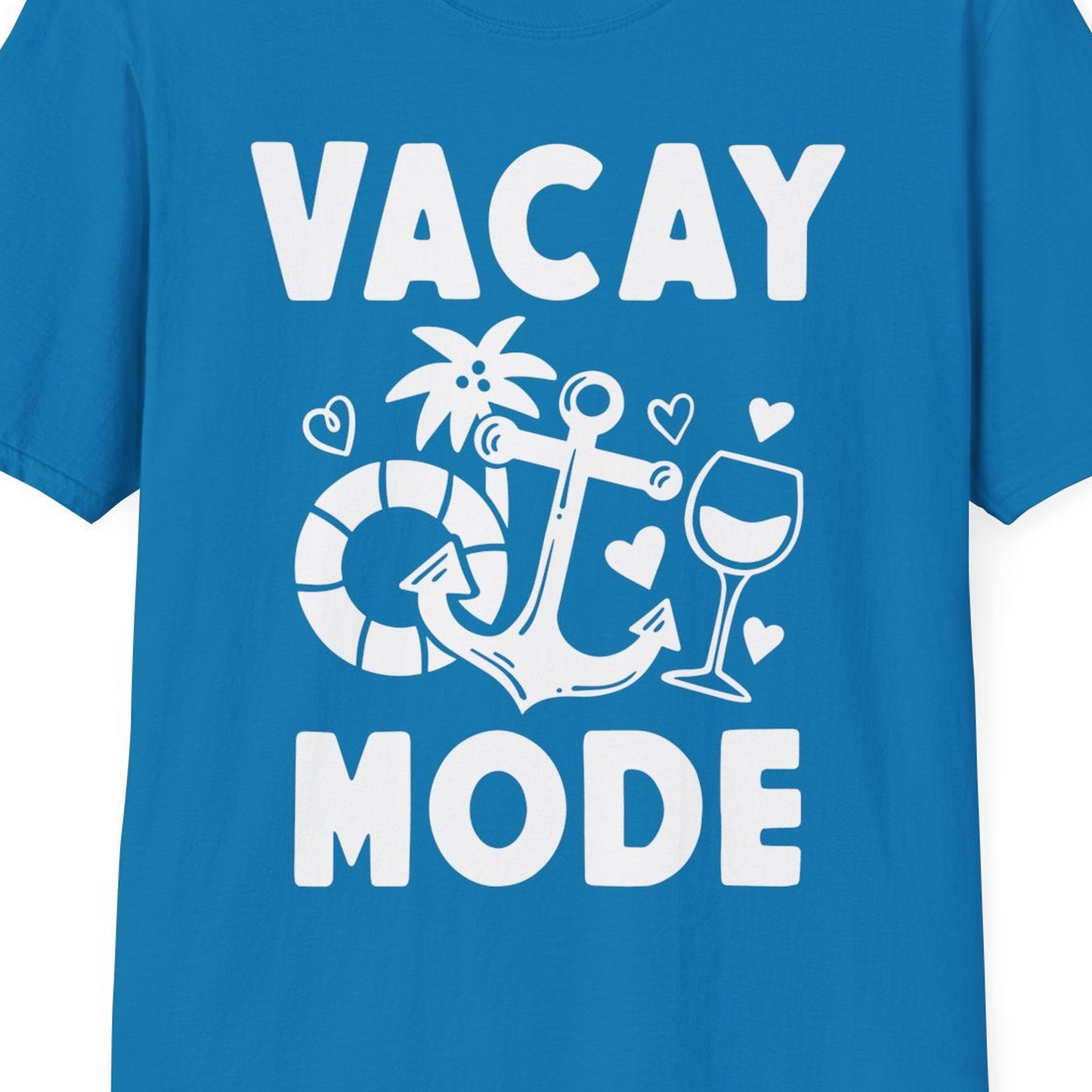 Vacay Mode Cruise Shirt T-Shirt – Sapphire – Best Cruise Shirts Close Up