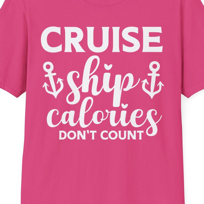 Cruise Ship Calories Dont Count Funny Nautical Anchor Cruise Shirt — T-Shirt T-Shirt – Heliconia – Best Cruise Shirts Close Up