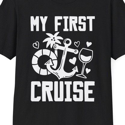 My First Cruise Shirt T-Shirt – Black – Best Cruise Shirts Close Up