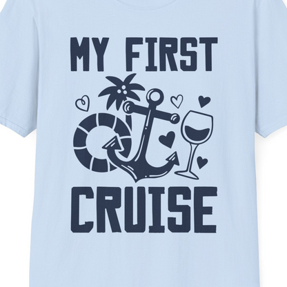 My First Cruise Shirt T-Shirt – Light Blue – Best Cruise Shirts Close Up