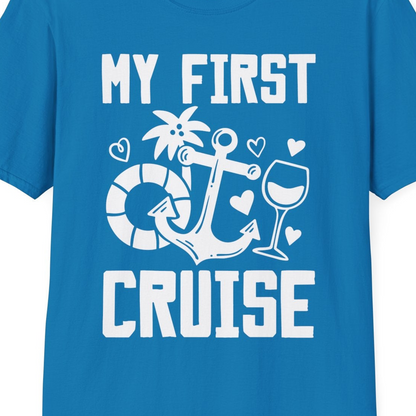 My First Cruise Shirt T-Shirt – Sapphire – Best Cruise Shirts Close Up