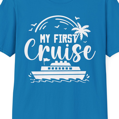 My First Cruise Shirt T-Shirt – Sapphire – Best Cruise Shirts Close Up