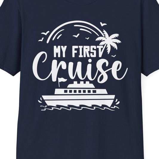 My First Cruise Shirt T-Shirt – Navy – Best Cruise Shirts Close Up