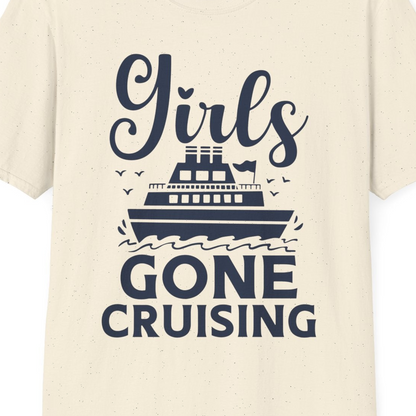Girls Gone Cruising Nautical Party Group Cruise Shirt — T-Shirt T-Shirt – Natural – Best Cruise Shirts Close Up