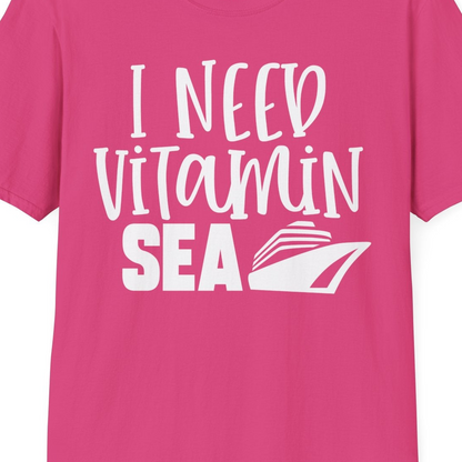 I Need Vitamin Sea Cruise Ship Funny Nautical Vacation Shirt — T-Shirt T-Shirt – Heliconia – Best Cruise Shirts Close Up