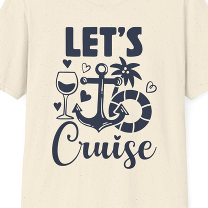 Let's Cruise Shirt T-Shirt – Natural – Best Cruise Shirts Close Up
