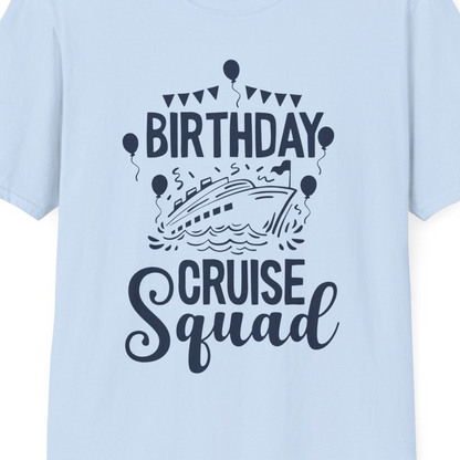 Birthday Cruise Squad Shirt T-Shirt – Light Blue – Best Cruise Shirts Close Up