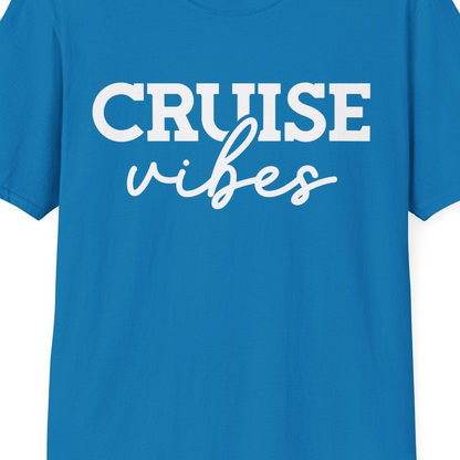 Cruise Vibes Shirt T-Shirt – Sapphire – Best Cruise Shirts Close Up