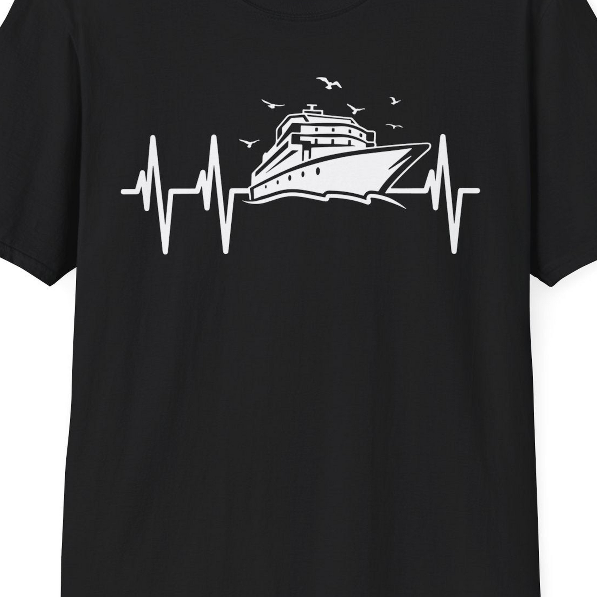 Cruise Heartbeat Shirt T-Shirt – Black – Best Cruise Shirts Close Up