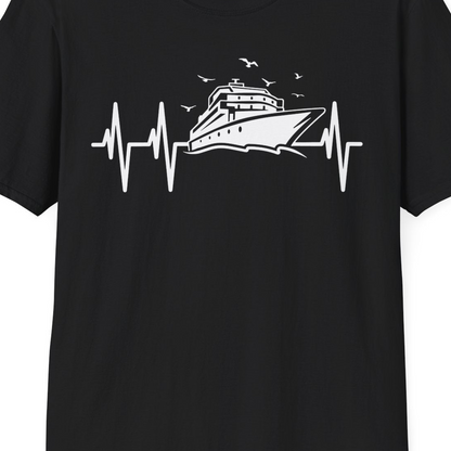 Cruise Heartbeat Shirt T-Shirt – Black – Best Cruise Shirts Close Up