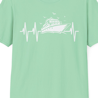 Cruise Heartbeat Shirt T-Shirt – Mint Green – Best Cruise Shirts Close Up