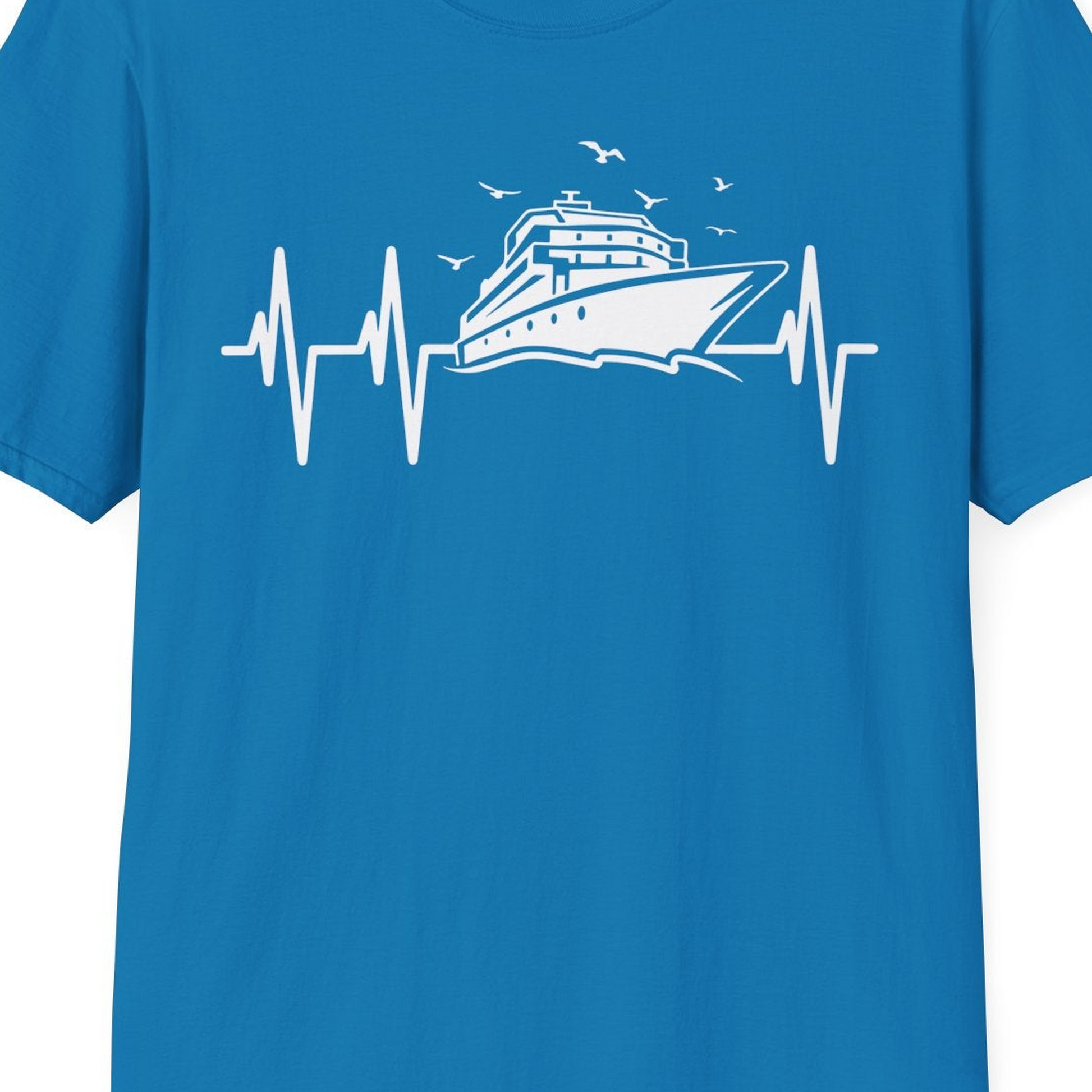 Cruise Heartbeat Shirt T-Shirt – Sapphire – Best Cruise Shirts Close Up