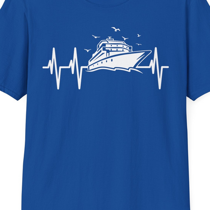 Cruise Heartbeat Shirt T-Shirt – Royal – Best Cruise Shirts Close Up