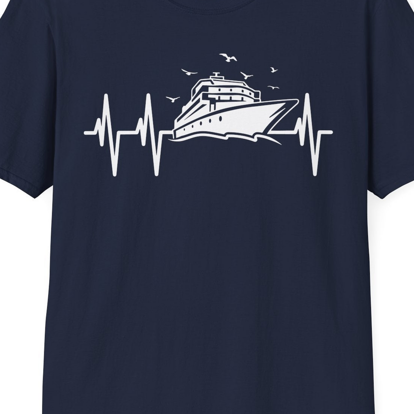 Cruise Heartbeat Shirt T-Shirt – Navy – Best Cruise Shirts Close Up