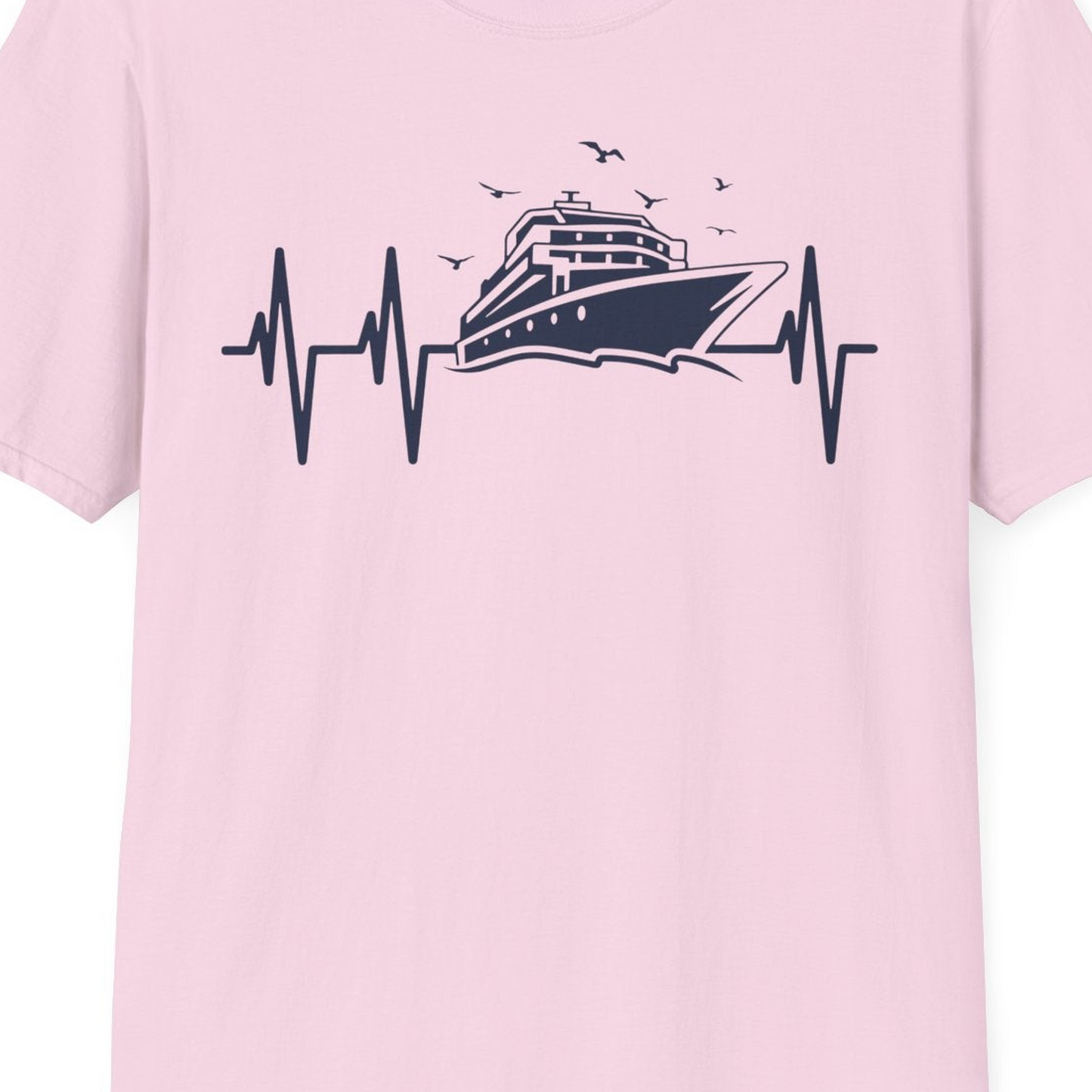 Cruise Heartbeat Shirt T-Shirt – Light Pink – Best Cruise Shirts Close Up